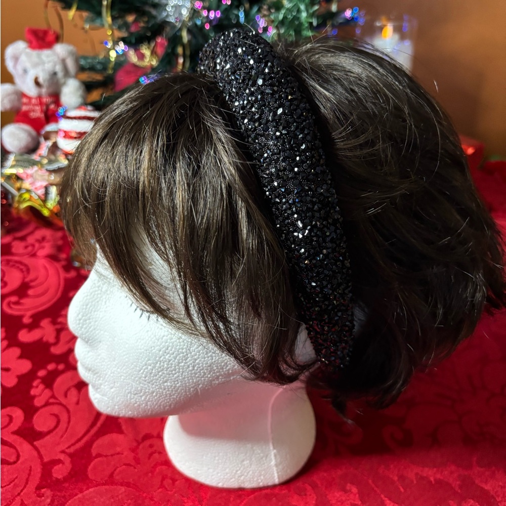 Black Puffy Sparkling Headband